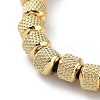 202 Stainless Steel Grooved Column Beaded Stretch Bracelets for Men Women LS-BJEW-D034-02G-2