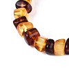 Natural Amber Beaded Stretch Bracelets for Men Women BJEW-T018-22-3
