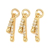 Brass Micro Pave Cubic Zirconia Charms KK-F927-20G-1