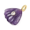 Natural Amethyst Carved Pendants G-G330-02G-01-2