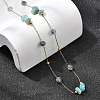 Natural Amazonite Chip 304 Stainless Steel Link Chain Necklaces for Women NJEW-K255-60G-3
