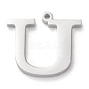 Tarnish Resistant 304 Stainless Steel Letter Pendant Rhinestone Settings STAS-J028-01U-2
