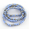 Electroplate Glass Faceted Rondelle Bead Strands EGLA-Q056-8mm-10-2