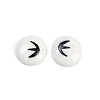 White and Black Flat Round Cartoon Resin Cabochons LS-CRES-Q009-01B-1