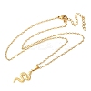 304 Stainless Steel Snake Pendant Necklaces for Women Men LS-NJEW-Z063-03G-02-1