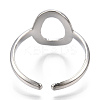 Non-Tarnish 304 Stainless Steel Hollow Oval Cuff Rings RJEW-N038-120P-4