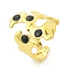 Irregular 304 Stainless Steel Enamel Wide Open Cuff Rings for Women RJEW-G338-12G-02-4