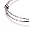 Adjustable Twisted Stainless Steel Expandable Bangle Making BJEW-XCP0002-09P-2