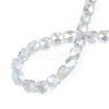 Electroplate Transparent Glass Beads Strands EGLA-N002-13-B-5