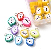 80Pcs 8 Colors Handmade Polymer Clay Charms CLAY-YW0001-74-2