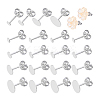 925 Sterling Silver Flat Pad Stud Earring Findings STER-PH0002-77-6