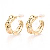 Wavy C-Shaped Brass Stud Earrings EJEW-T047-89G-1