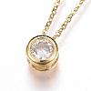 Brass Micro Pave Cubic Zirconia Pendant Necklaces NJEW-O108-29-2