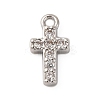 Brass Micro Pave Clear Cubic Zirconia Charms KK-V016-22A-P-1