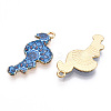 Printed Light Gold Tone Alloy Pendants ENAM-N056-210D-1