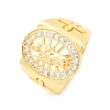 Brass Micro Pave Clear Cubic Zirconia Rings for Women RJEW-U047-30G-4