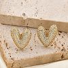 Brass Micro Pave Clear Cubic Zirconia Stud Earrings for Women LS-EJEW-F352-06G-1