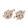 Brass Micro Pave Clear Cubic Zirconia Links Connectors LS-X-KK-S359-157-RS-3