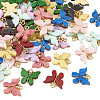 54Pcs 9 Colors Acrylic Alloy Pendants MACR-TA0001-60-1