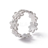 Non-Tarnish 304 Stainless Steel Ring Flower Wrap Open Cuff Ring for Women LS-RJEW-C045-17P-1