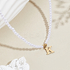 Imitation Pearl with Stainless Steel Pendants Necklaces NJEW-LP0001-51K-G-3