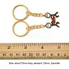 2Pcs 304 Stainless Steel Enamel Keychain KEYC-FS00034-01-3