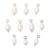 2Pcs 2 Colors Natural Cultured Freshwater Pearl Rice Pendants PALLOY-JF04200-1