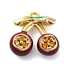 Brass Micro Pave Cubic Zirconia Charms X-KK-A240-04G-1