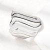 304 Stainless Steel Open Cuff Rings for Women RJEW-K313-17P-2