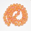 Electroplate Glass Beads Strands EGLA-Q086-12mm-04-2