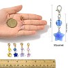 50Pcs Glass & Acrylic Star Pendant Decorations HJEW-FS00046-4