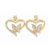 Brass Cubic Zirconia Pendants ZIRC-I062-09G-1