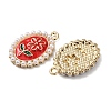 Alloy with Enamel and ABS Plastic Imitation Pearl Pendants FIND-Z111-06G-2