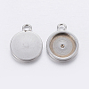 Tarnish Resistant 201 Stainless Steel Pendant Cabochon Settings STAS-P198-17-10mm-1