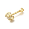Rack Plating Brass Micro Pave Cubic Zirconia Pendants KK-Z086-66G-03-2