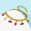 304 Stainless Steel Enamel Charm Bracelets BJEW-C113-03G-2