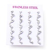 Tarnish Resistant 304 Stainless Steel Greek Alphabet Stud Earrings STAS-D007-07P-18-3