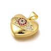Rack Plating Brass Micro Pave Cubic Zirconia Pendants KK-L226-001G-05-2