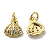 Rack Plating Brass Cubic Zirconia Charms KK-D026-25G-1