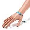Synthetic Turquoise(Dyed) Chips Braided Bead Bracelet BJEW-JB08019-05-3