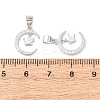 925 925 Sterling Silver Pave Clear Cubic Zirconia Crescent Moon with Star Charms STER-G050-02P-3