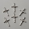 Tibetan Style Alloy Pendants. Cross with Rose LS-FIND-WH0111-234B-2