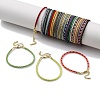 Polyester Cord Braided Bracelet Makings MAK-Z003-01G-1