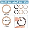 18Pcs 3 Colors Zinc Alloy Spring Gate Rings FIND-SP0001-51-2