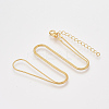 Brass Round Snake Chain Necklace Making X-MAK-T006-11A-G-1