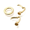 Flat Round Rack Plating Brass Fold Over Clasps KK-S508-11G-2