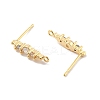 Brass Clear Cubic Zirconia Stud Earring Findings LS-KK-A238-02C-G-2
