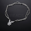 Fashionable Hip-hop 304 Stainless Steel Thorn Rabbit Pendant Necklaces for Women's Daily Wear QJ4694-1