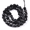 Natural Larvikite Beads Strands G-T139-8mm-51-3