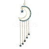 Natural Apatite & Brass Moon Pendant Decorations HJEW-JM01198-02-1